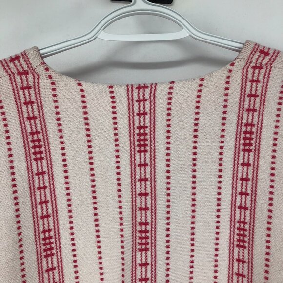 Maje Offwhite Pink Striped Cropped Long Sleeve  Oversized Sweater Mauve size S - Picture 11 of 16